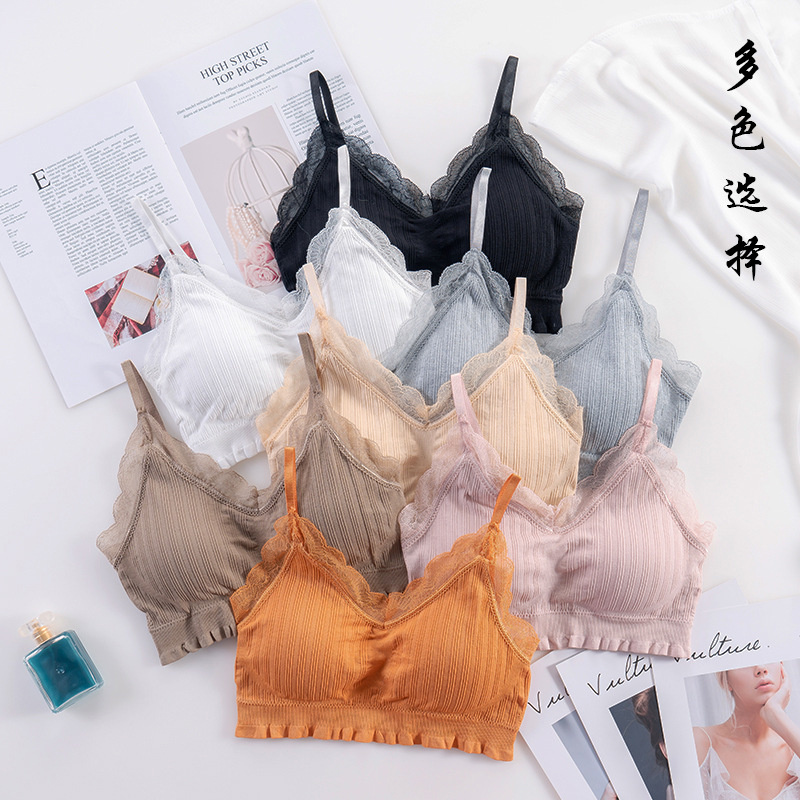 Lace Bralette Set - Sujetador deportivo sin costuras para mujer,
