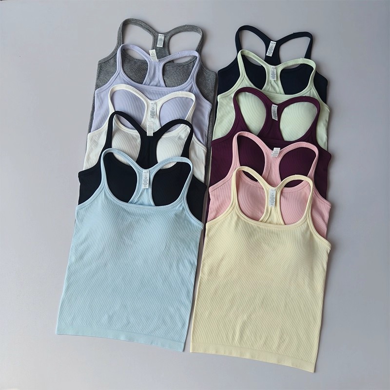 T Shirt Bra Seamless - Camisola de Yoga de verano para