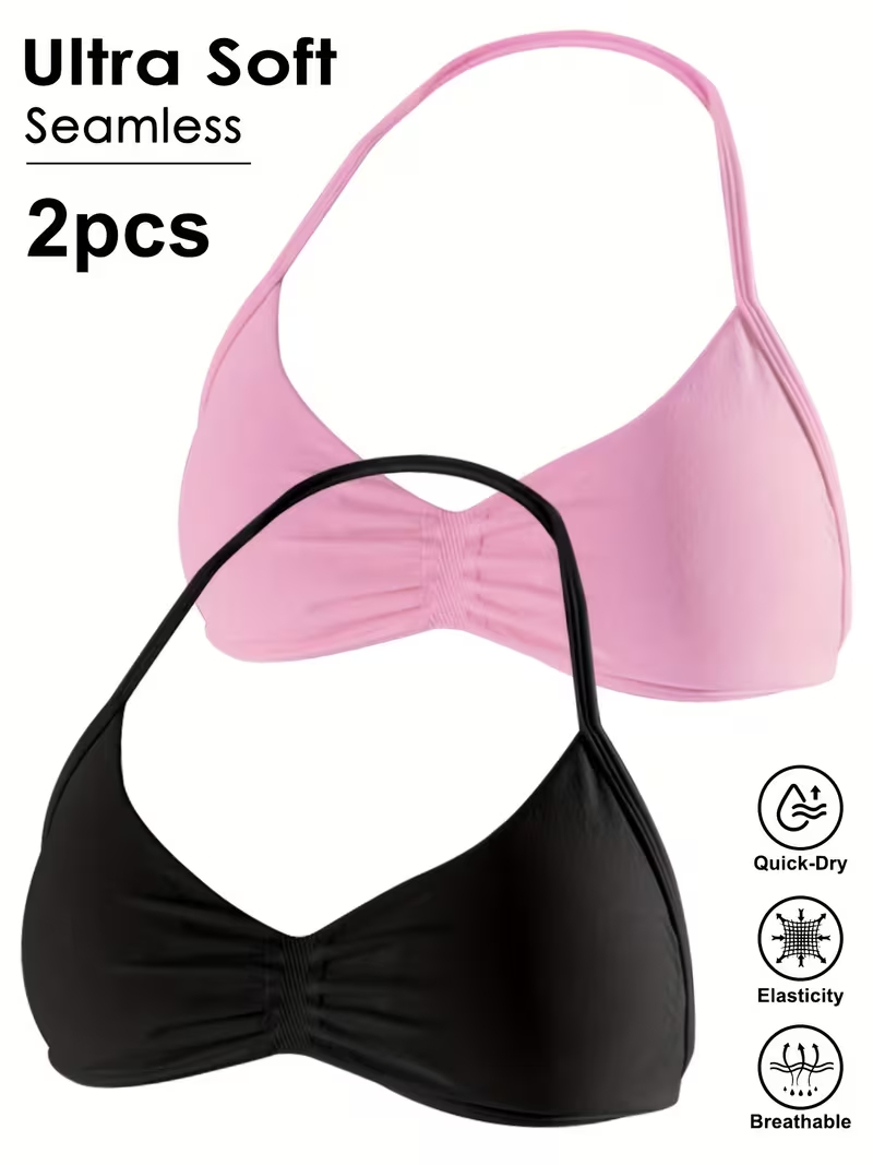 Plunge Bra Push Up - 2 piezas Top corto sexy sin