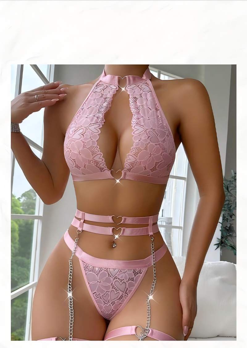 Conjunto de lencería sexy con  - Plunge Bra Push Up reseña y precio